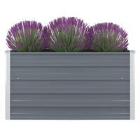 HOCHBEET für Garten EMIL Quadrat Grau | 100x100x45cm | Verzinkter Stahl - Grau, Metall (100/45/100cm) - DELUKE