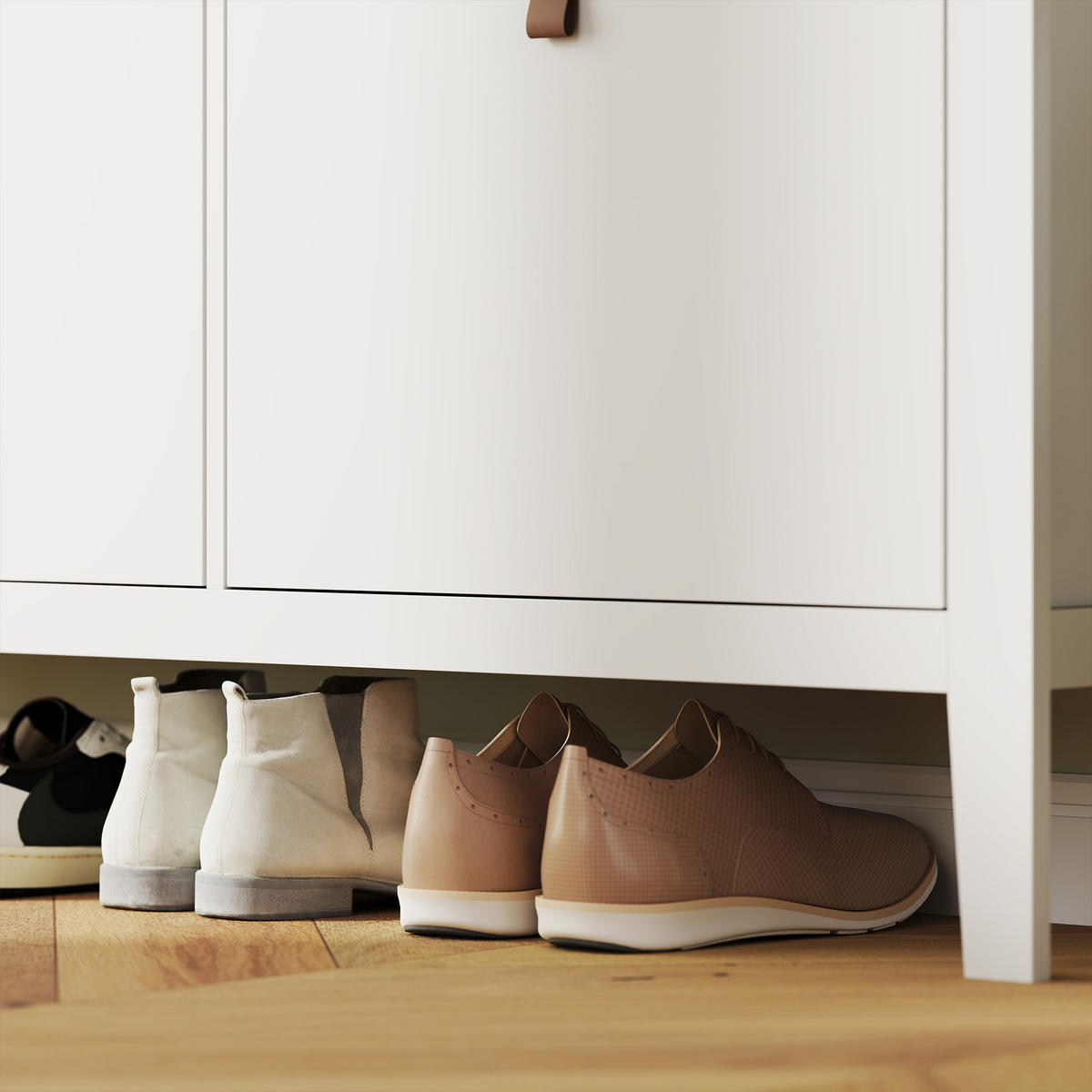 SCHUHSCHRANK DE-15027 4 Schubladen für 10-20 Paar Schuhe mit verstellbaren Böden Weiß - Weiß, Holzwerkstoff (105/95.5/24cm) - ComfortXL