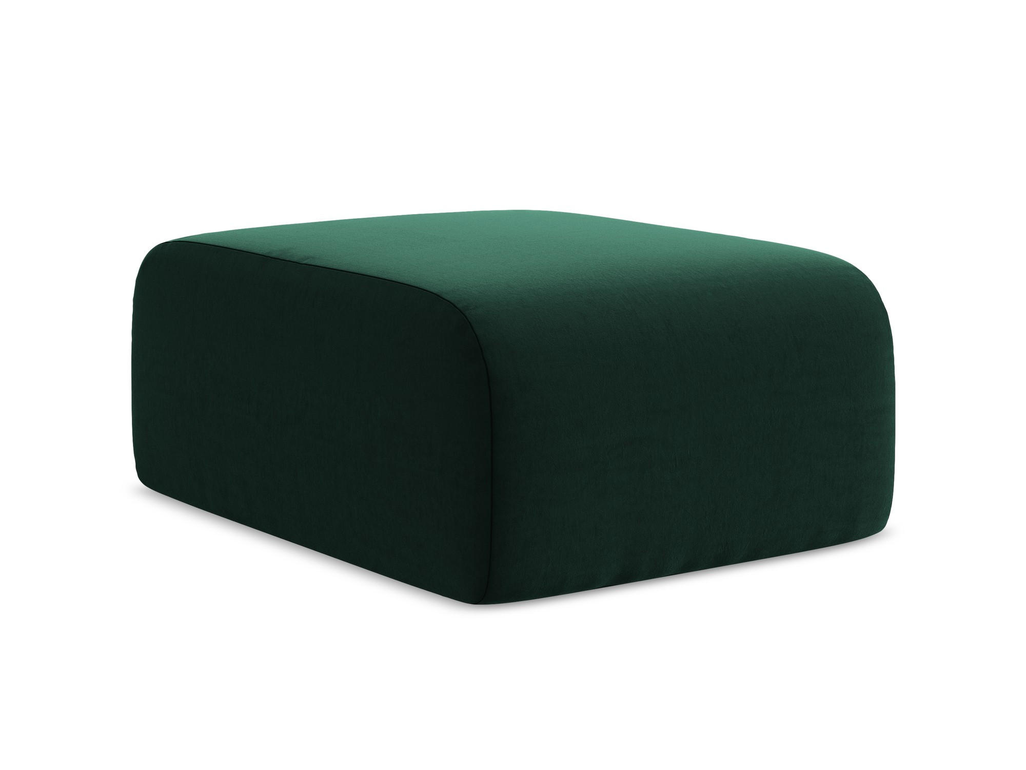 POUF Samt Stoff Grün - Dunkelgrün/Schwarz, Holzwerkstoff/Kunststoff (72/42/94cm) - Makamii