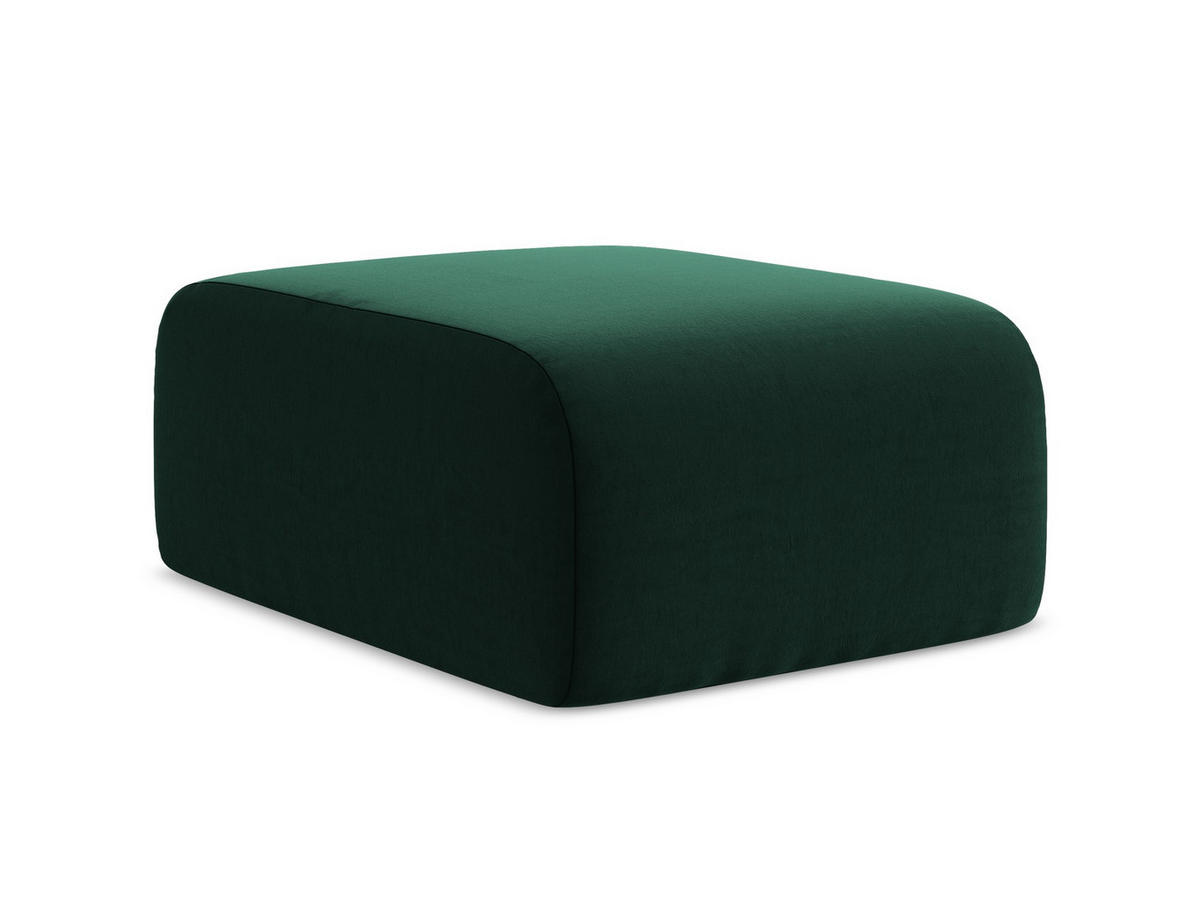 POUF Samt Stoff Grün - Dunkelgrün/Schwarz, Holzwerkstoff/Kunststoff (72/42/94cm) - Makamii