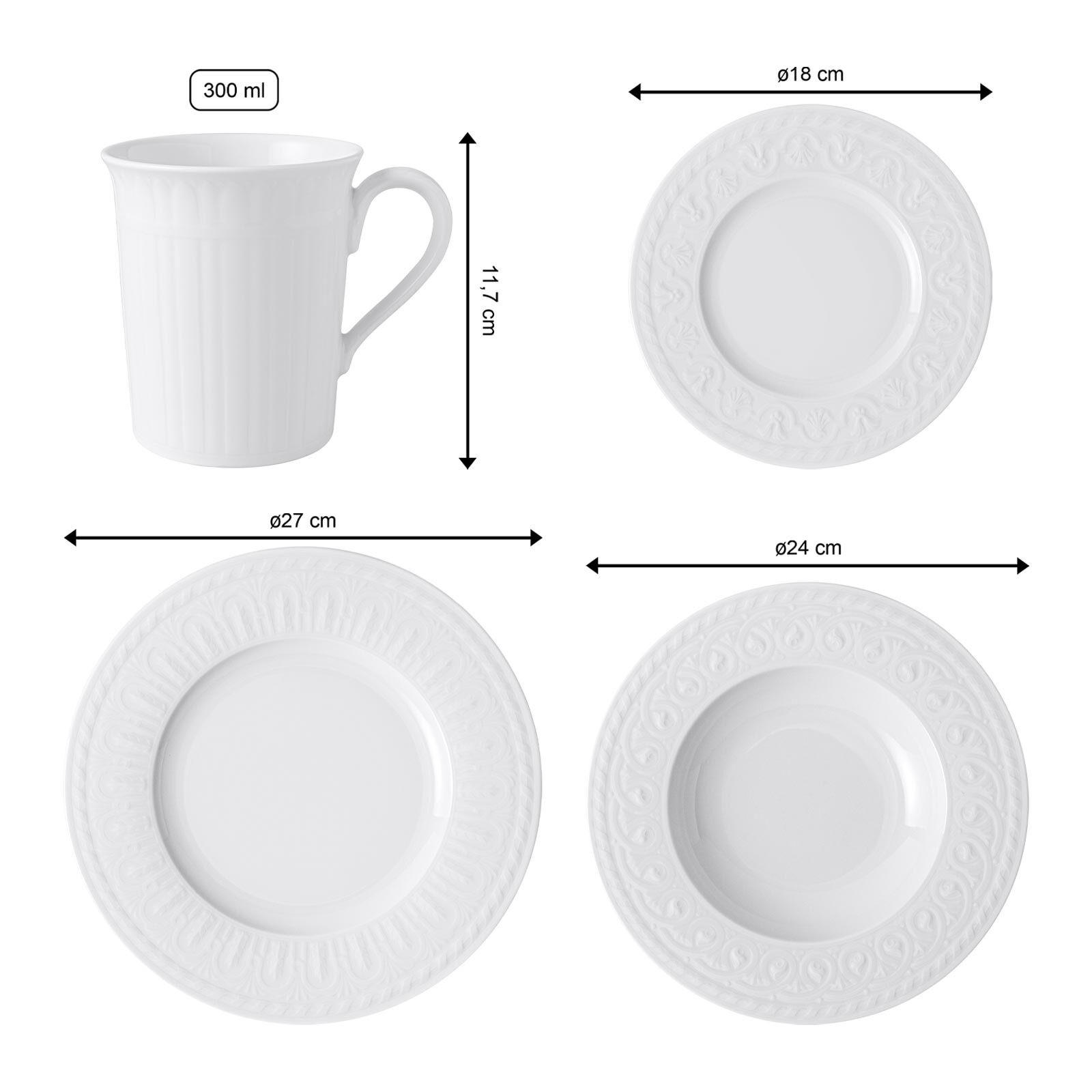 GESCHIRR-SET Cellini weiß 24er Set - Weiß, Keramik (1/1/1cm) - Villeroy & Boch