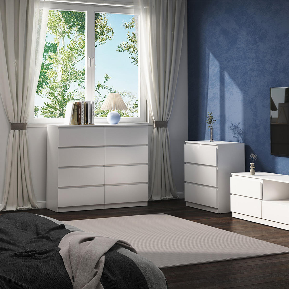 KOMMODE Calisto Weiß 120 x 101.5 cm - Weiß, Holzwerkstoff (39/101.5/120cm) - Vicco