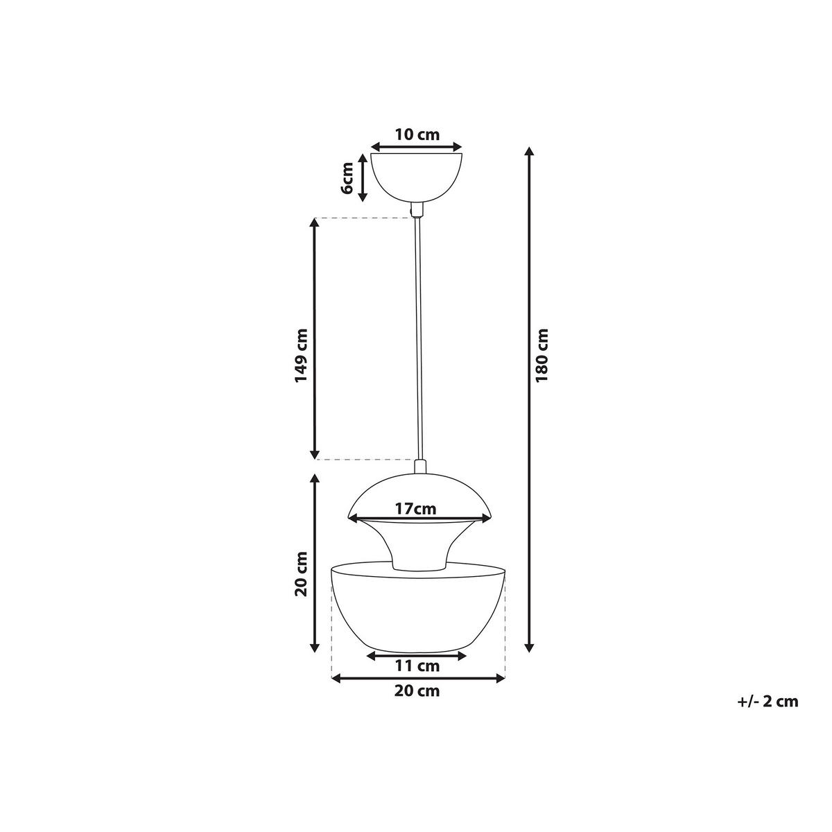 HÄNGELAMPE Bojana 20/20/180 cm - Silberfarben, Metall (20/20/180cm) - Beliani