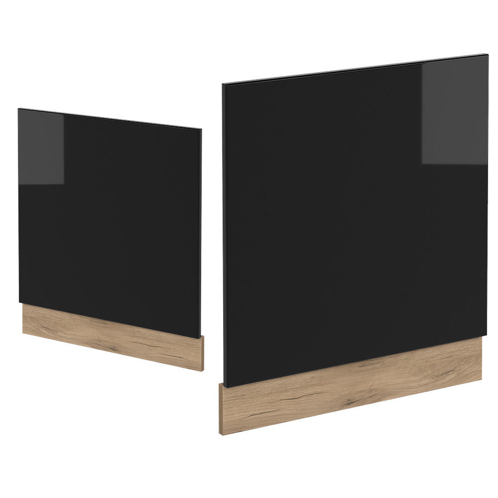 FRONTBLENDE R-Line Schwarz Hochglanz 60 cm ohne AP - Honigeiche/Schwarz Hochglanz, Holzwerkstoff (60/57.2/1.6cm) - Vicco