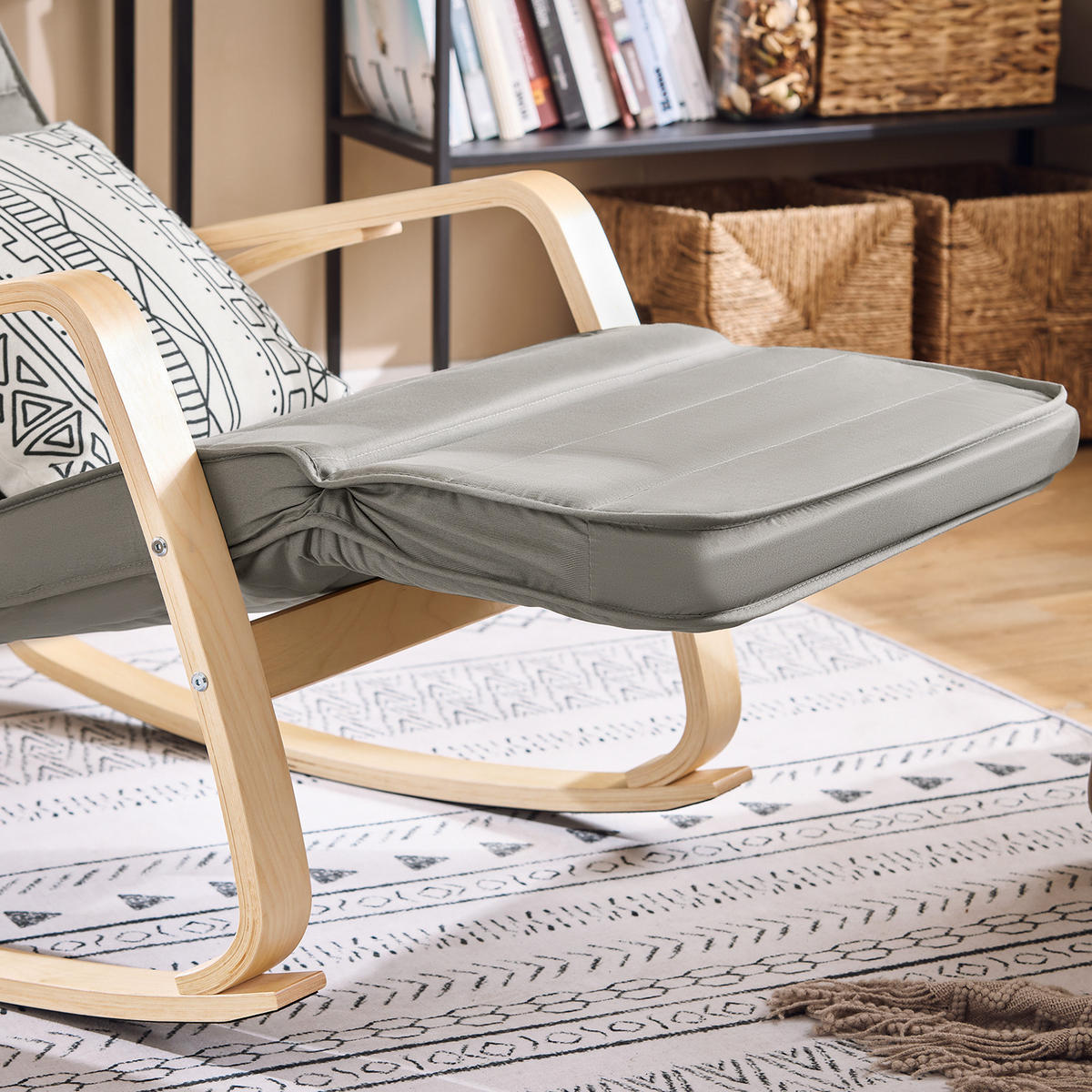 SCHAUKELSTUHL Grau - Grau, Holz/Textil (56/80/80cm) - SoBuy