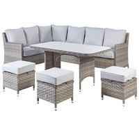 LOUNGE SET 9-Sitzer PE Rattan hellgrau Lacona - Taupe, Kunststoff - Beliani