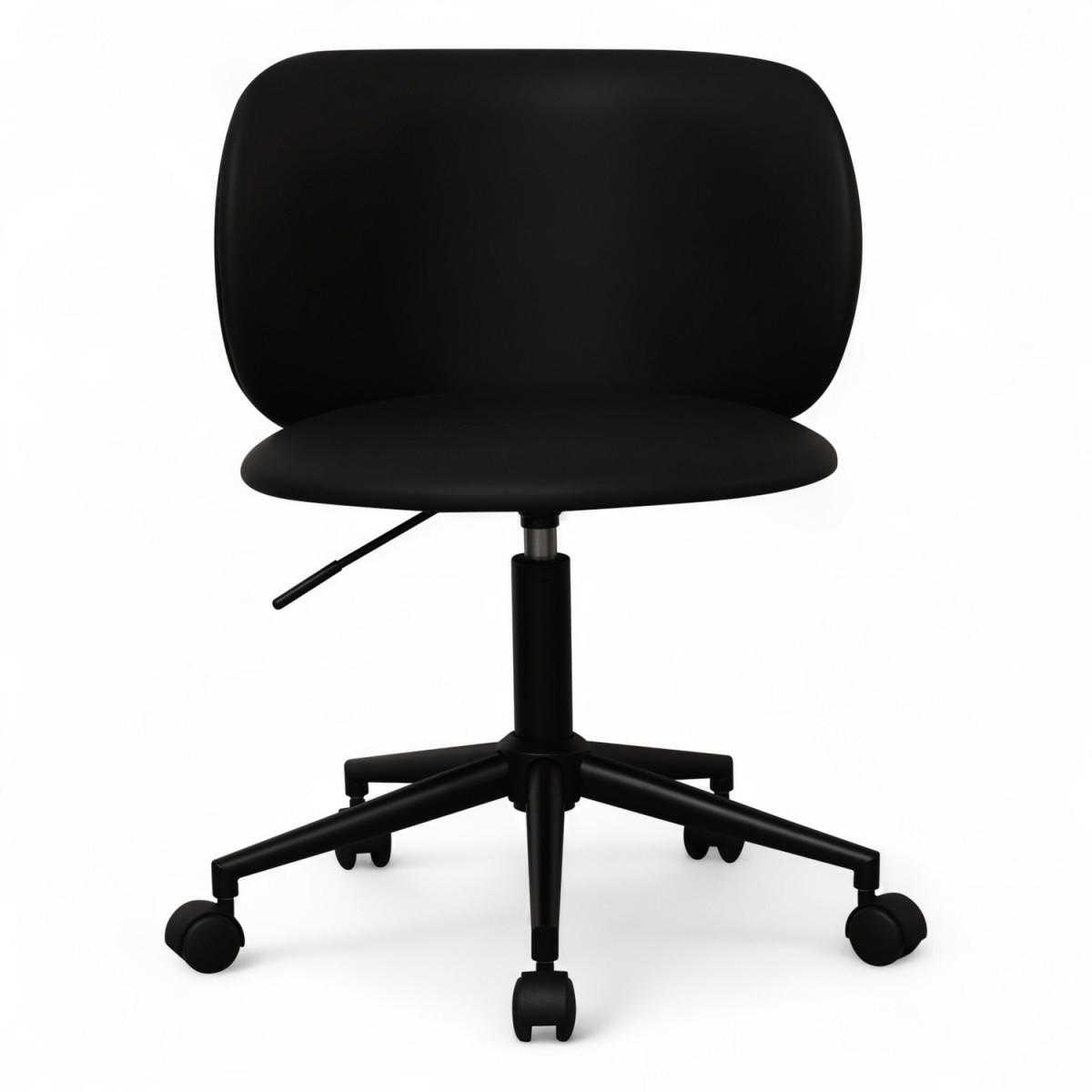 DREHSTUHL höhenverstellbar in Kunstleder Schwarz - Schwarz, Textil/Metall (57/71/56cm) - Furnhouse