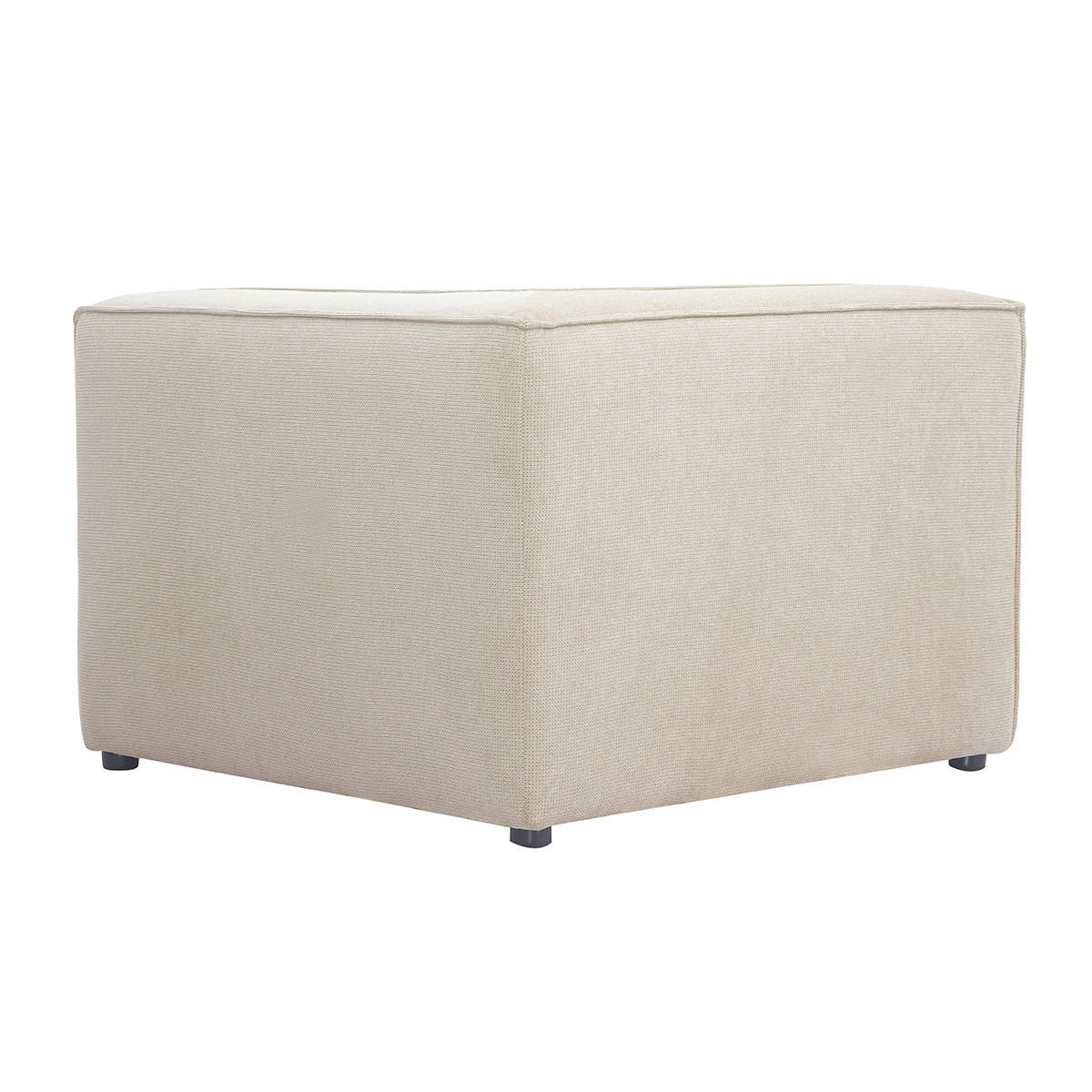 ECKMODUL Zentral Beige Samt-Effekt Textur SPLIT - Beige, Textil (101/70.5/101cm) - Miliboo