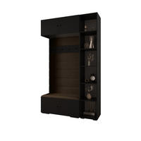 GARDEROBEN-SET 236,7/140/47 - Goldfarben/Schwarz, Holz/Kunststoff (140/236.7/47cm) - Abiks Möbel