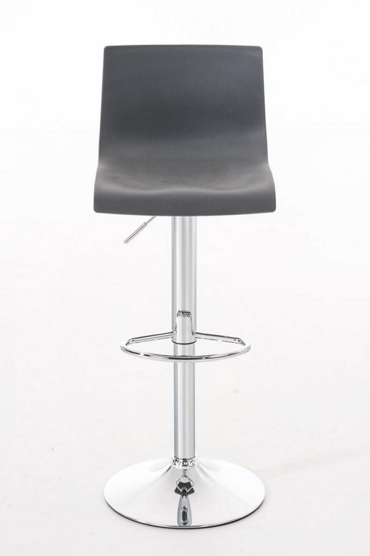BARHOCKER 2er Set Kunststoff grau - Chromfarben/Grau, Kunststoff/Metall (39/84/36cm) - CLP