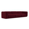 4-SITZER-SOFA Samt Stoff Rot - Bordeaux/Rot, Kunststoff/Textil (319/70/89cm) - LaMiaSofa