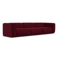 4-SITZER-SOFA Samt Stoff Rot - Bordeaux/Rot, Kunststoff/Textil (319/70/89cm) - LaMiaSofa