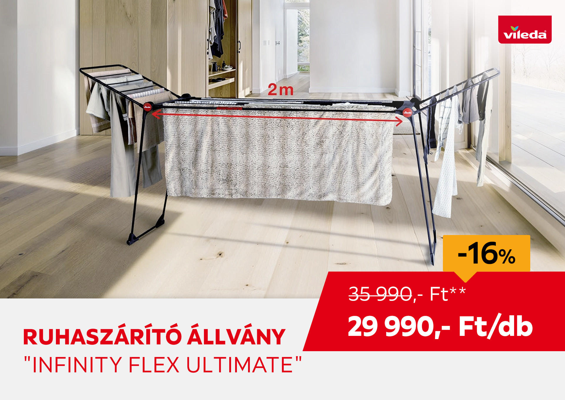 Ruhaszárító állvány "Infinity Flex Ultimate" Kiemelt termék 35990 Ft.- helyett 29990 Ft.-