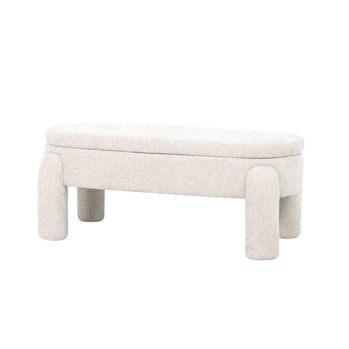 AUFBEWAHRUNGSBANK aus Stoff, beige - Beige, Textil (114/47/52cm) - Giga Meubel