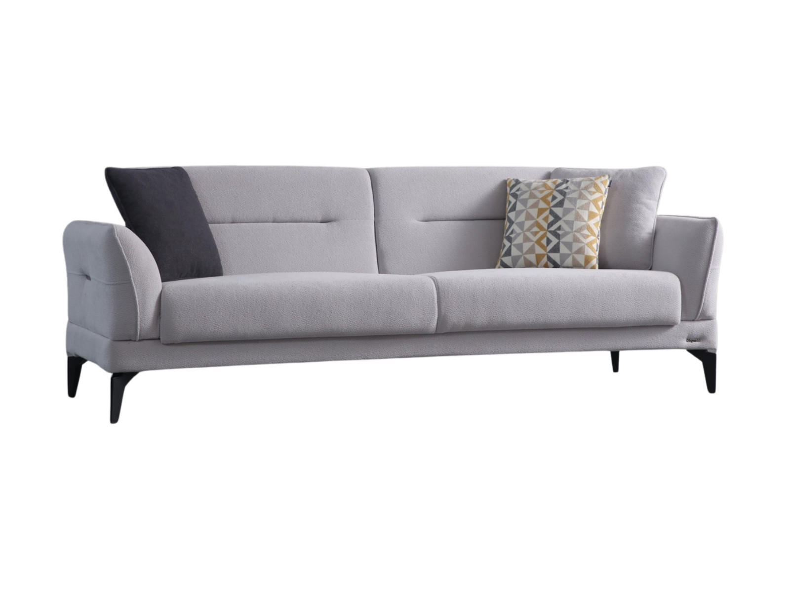 SOFA Dolcezza 2-Sitzer Bouclé Hellgrau - Hellgrau, Kunststoff/Textil (175/84/90cm)