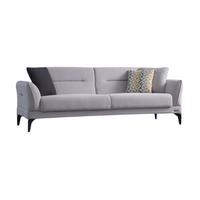 SOFA Dolcezza 2-Sitzer Bouclé Hellgrau - Hellgrau, Kunststoff/Textil (175/84/90cm)