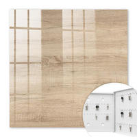 SCHLÜSSELBOX Weiß 30x30 cm – Türöffnung nach rechts - Holzstruktur - Beige, Metall (30/30/5cm) - TULUP