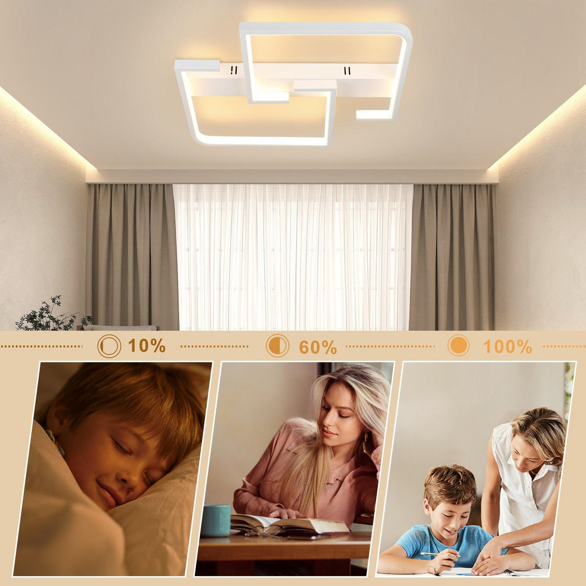 LED-DECKENLEUCHTE Carsten 61/47/6 cm - Weiß, Metall (61/47/6cm) - Nettlife