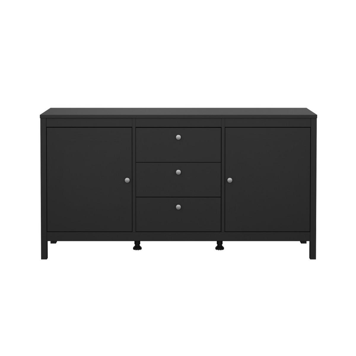 SIDEBOARD, Madrid, Schwarz, Melamin., 152 x 39 x 80 cm - Schwarz, Holzwerkstoff (152/80/39cm) - ebuy24