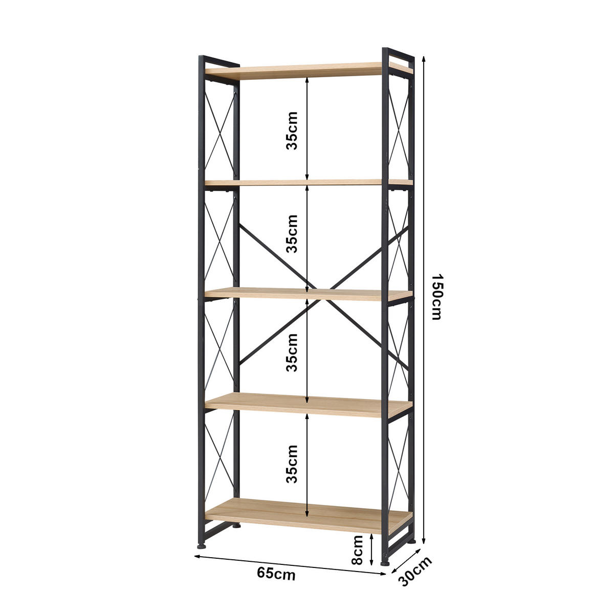 STANDREAGL Skørping - Eichefarben/Schwarz, Holzwerkstoff/Metall (65/160/30cm) - [en.casa]