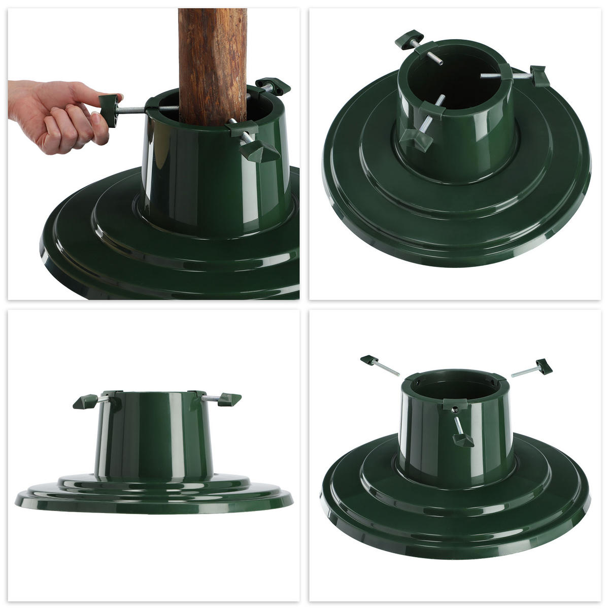 KADAX Weihnachtsbaumständer Christbaumständer 2m Grün - Grün, Kunststoff (15.5cm) - KADAX