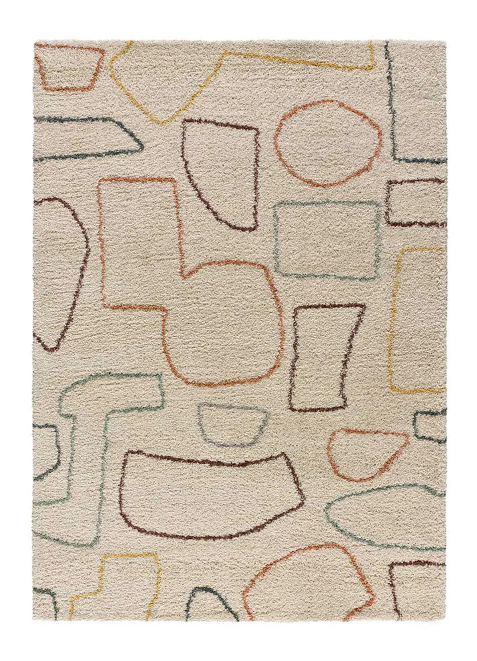 Atticgo Hochflorteppich Beige, Mehrfarbig 80x150 cm