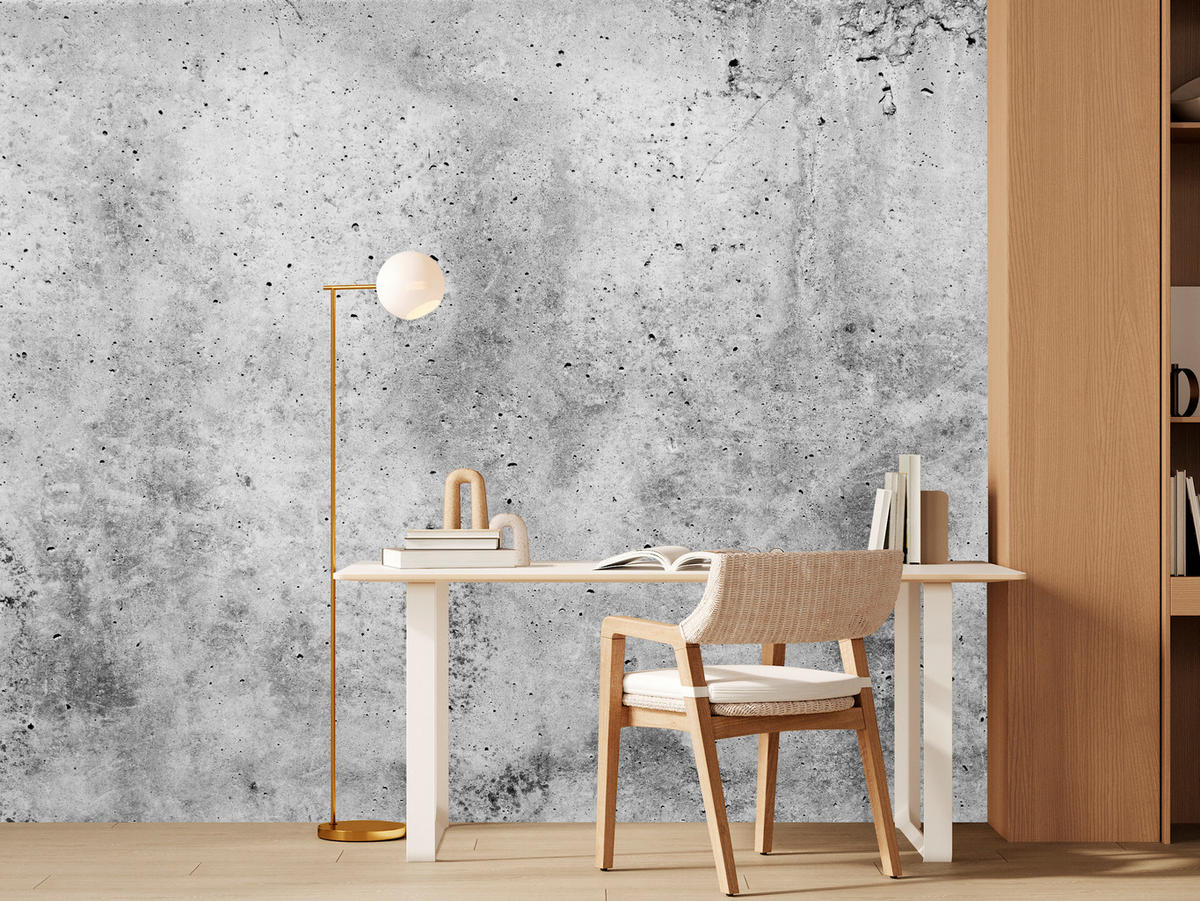 FOTOTAPETE Grauer Minimalistischer Beton Industrial Modern Loft 350x256 - Grau, Papier (350/256cm) - Muralo