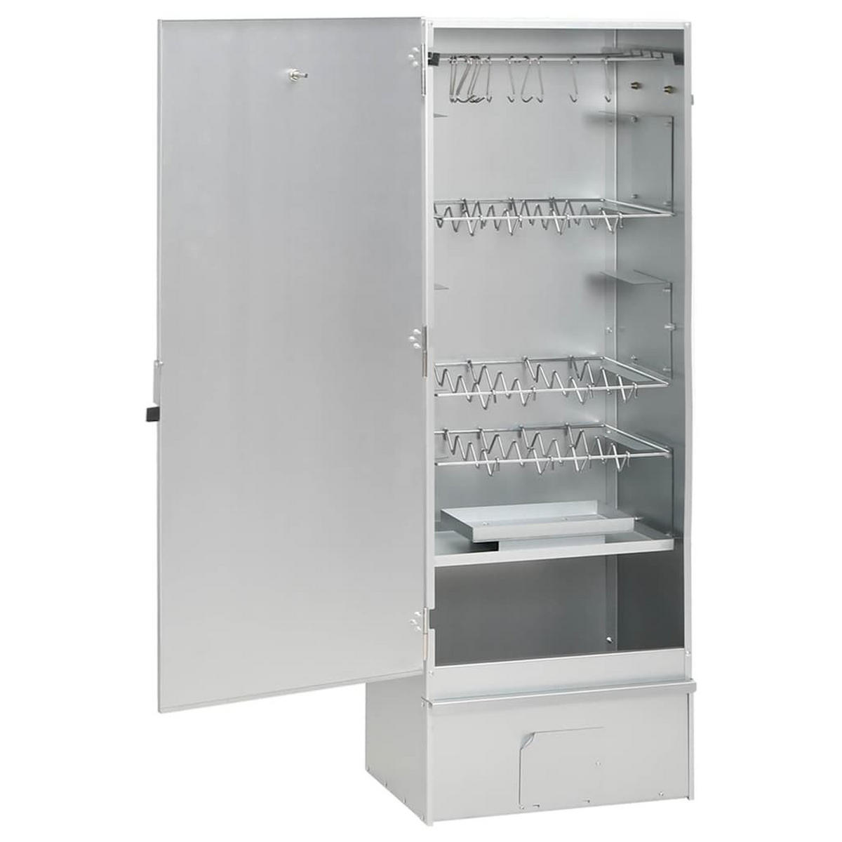 RÄUCHEROFEN Mit Kaltrauchgenerator Verzinkter Stahl - Silberfarben, Metall (44.5/110/29cm) - vidaXL