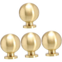 MÖBELGRIFF Gold 4er-Set Holz - Orange, Metall (2.5/3/2.5cm)