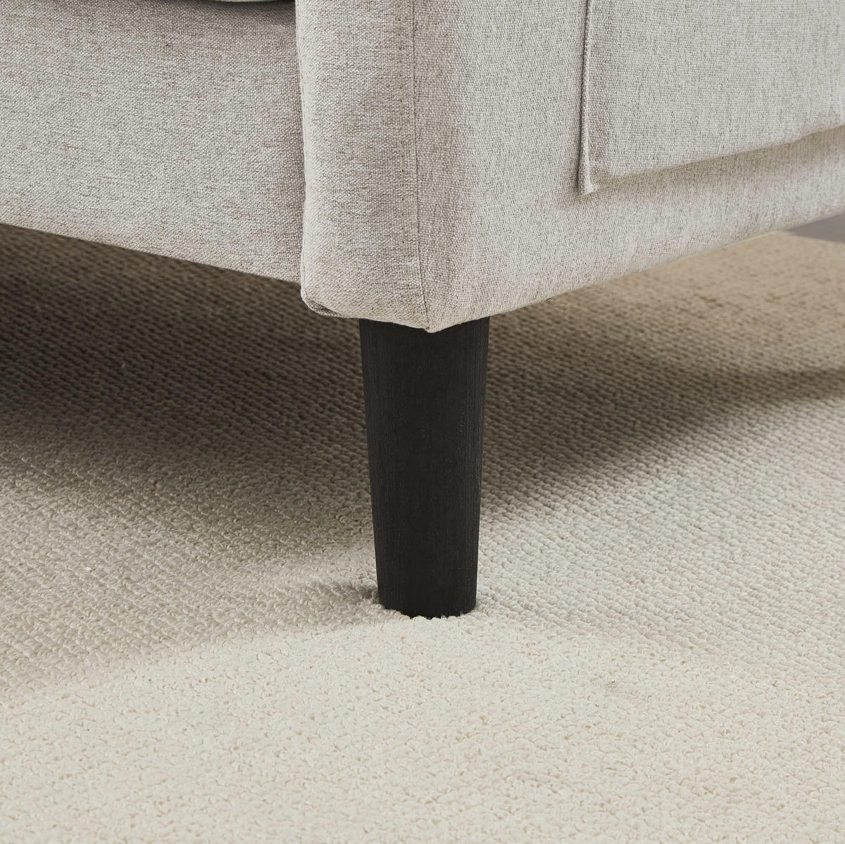 ECKSOFA mit Chaiselongue 166 x 118 x 77 cm Beige Gray+White - Beige, Holz (118/166cm) - Meubliv