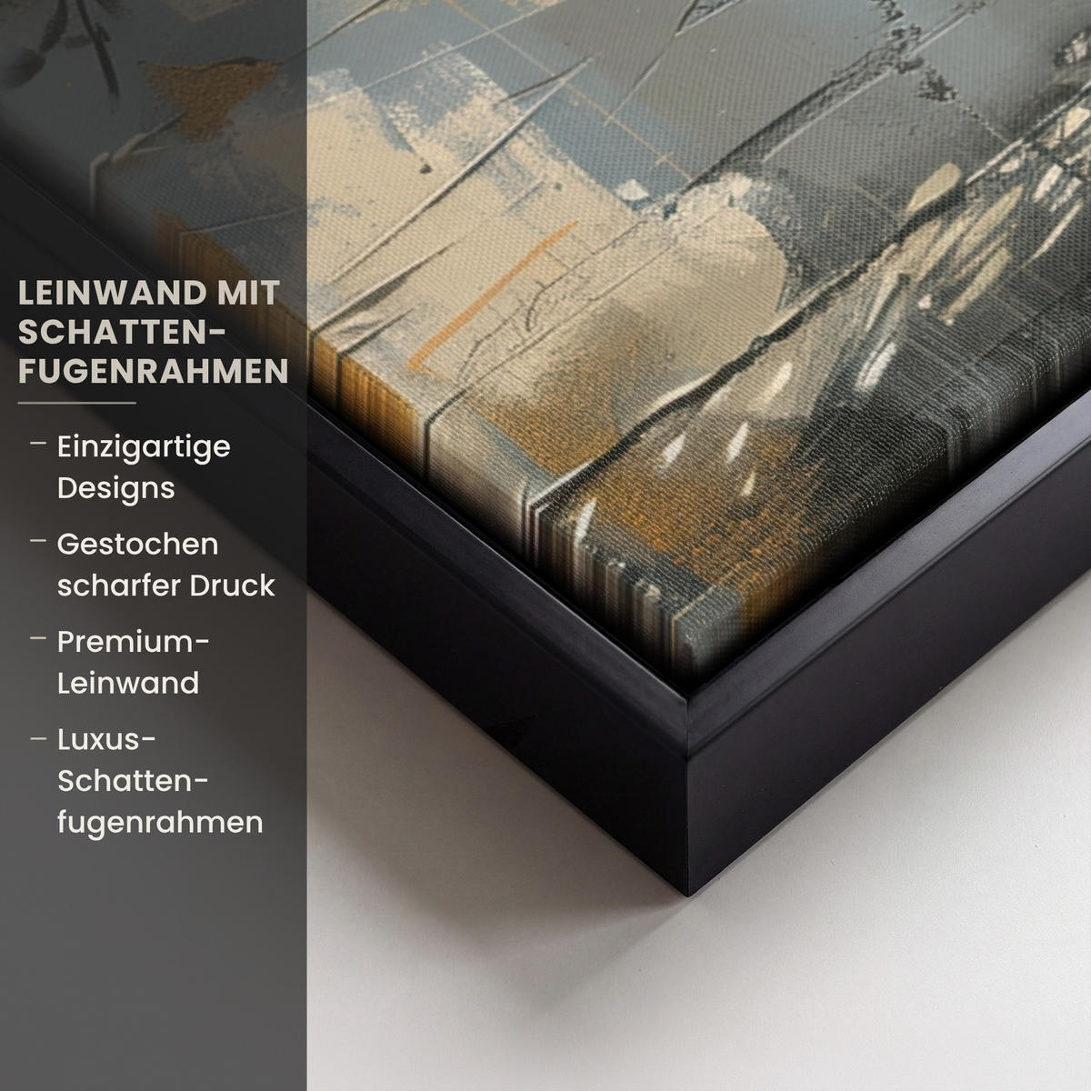 LEINWAND Bilder mit Rahmen - Baum - Graffiti - Banksy-Stil - Ballon-Mädchen - 80x60 - Blaugrau, Textil (80/60cm) - MuchoWow