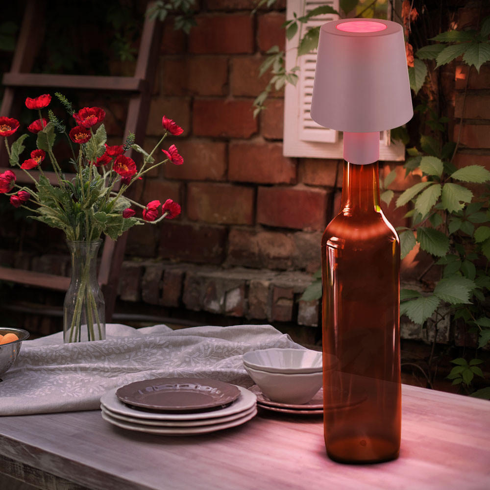 LED TISCHLEUCHTE YARA Grau - Grau, Kunststoff (10.5/10.5/14cm) - Globo Lighting