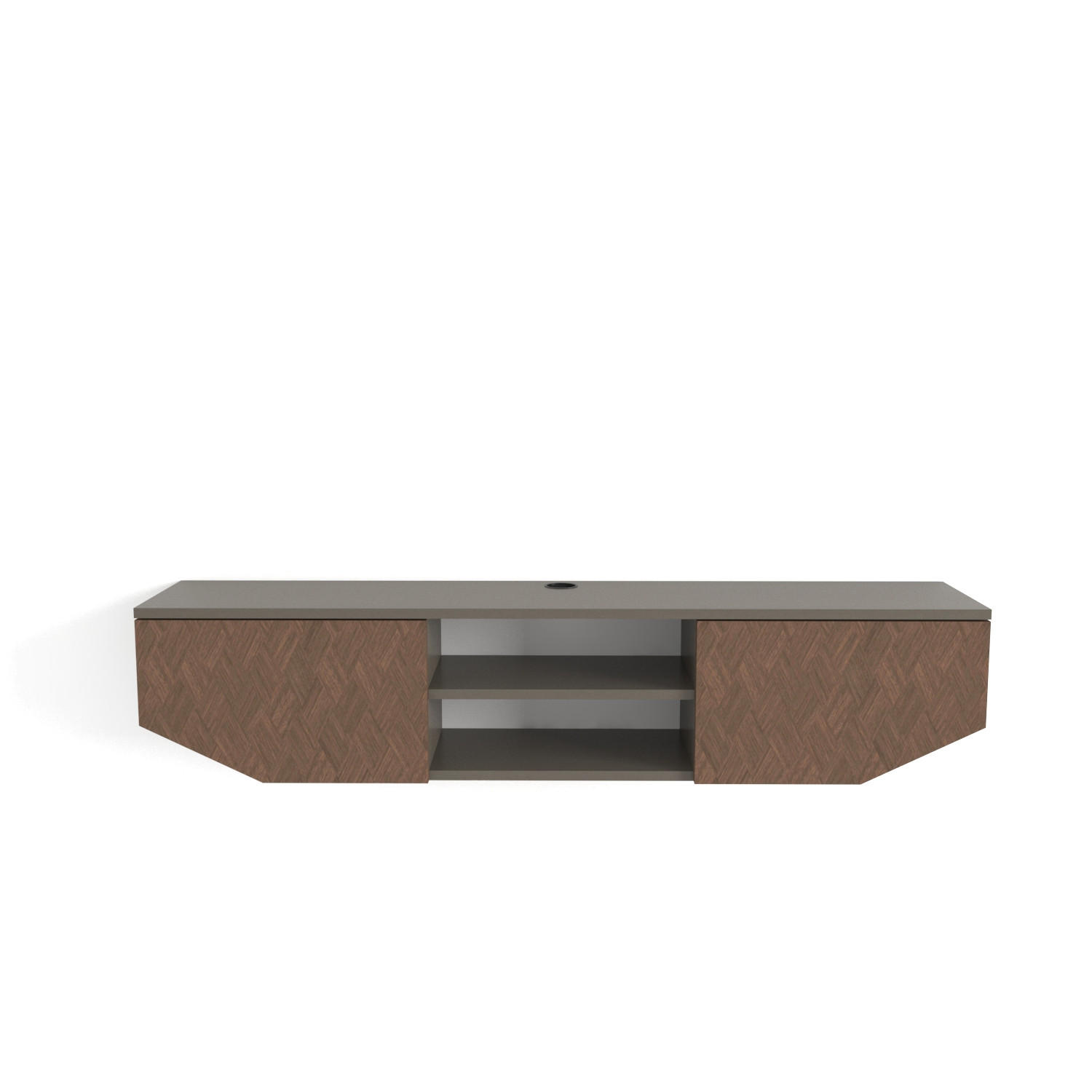 HÄNGENDE TV Einheit Hera Galaxie Vintage - Braun, Holzwerkstoff (30/12.5/150cm) - Decorotika