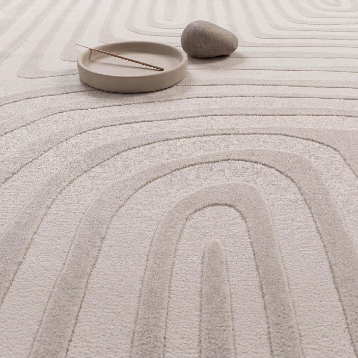 KURZFLORTEPPICH 80/150 cm Tinos 575 - Creme, Textil (80/150cm) - Paco Home