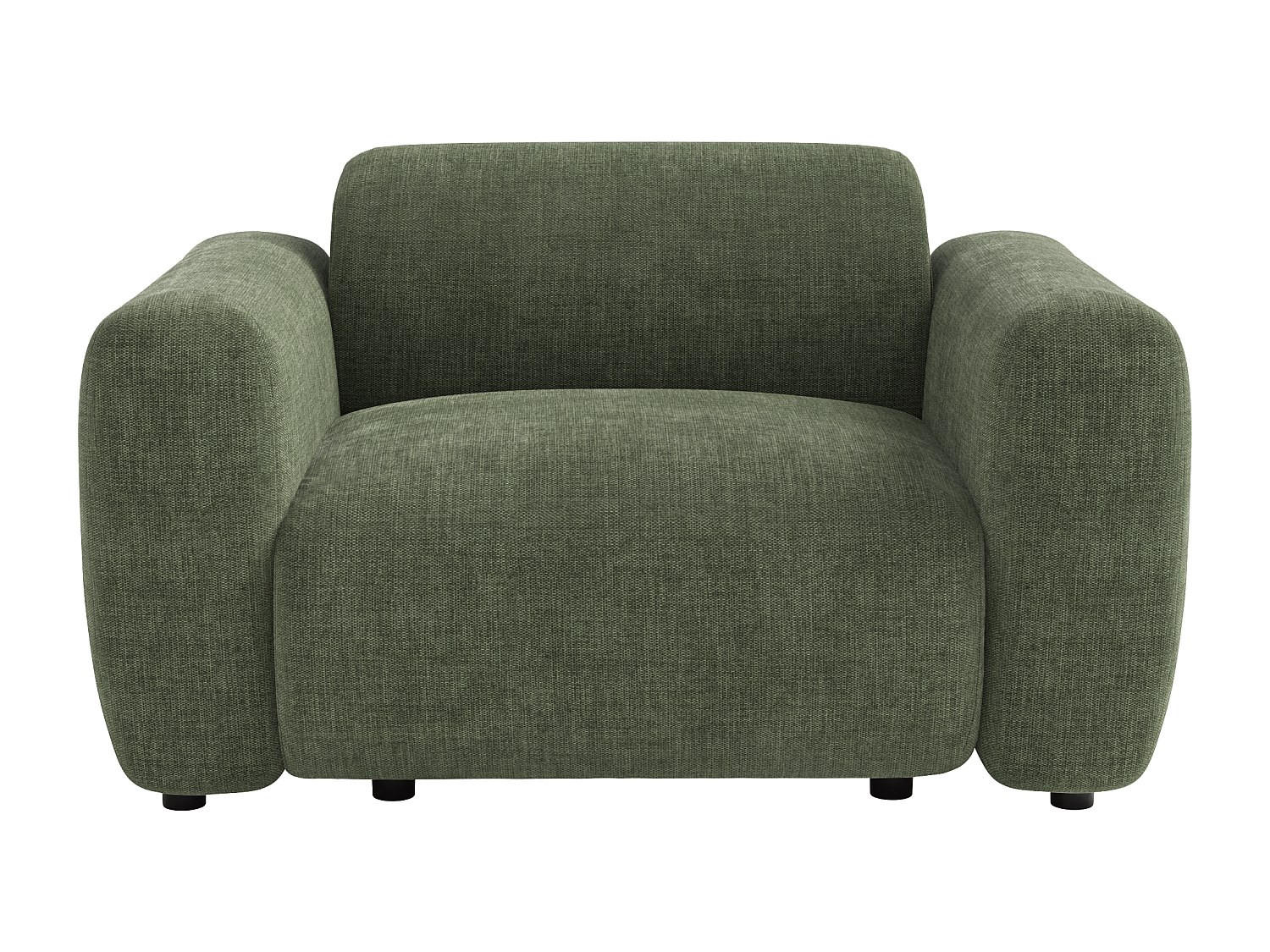 SESSEL mit gerader Rückenlehne - 1 Person - stoff - grün Pogni - Grün, Textil (130/67/97cm) - Vente-Unique