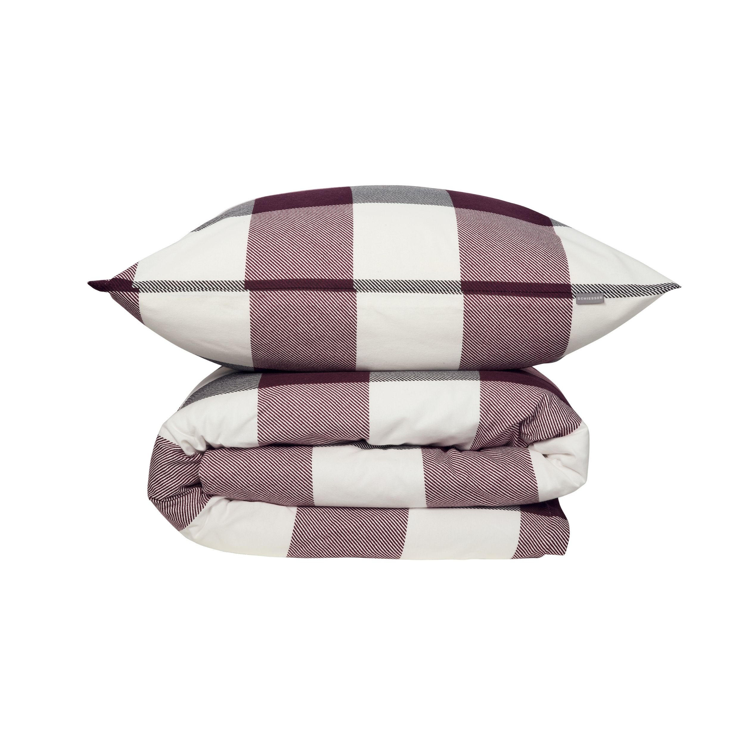 BETTWÄSCHESET Alice - Feinbiber - 2-teilig - 135 x 200 cm - Burgund - Rotbraun, Textil (135/200cm) - SCHIESSER