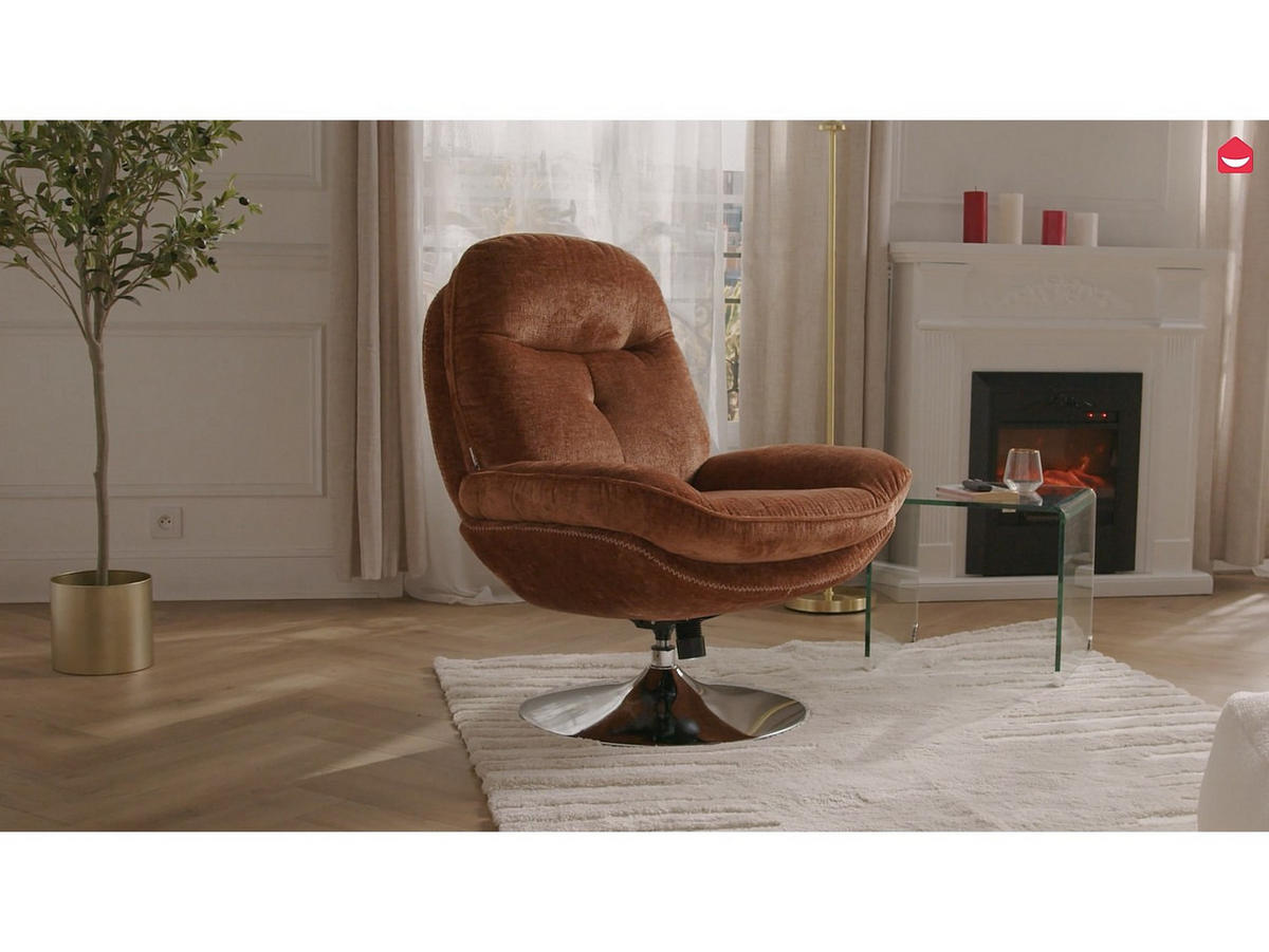 SESSEL mit gerader Rückenlehne - 1 Person - Stoff - Senffarben - - Dunkelgelb, Textil (78/99/90cm) - Vente-Unique