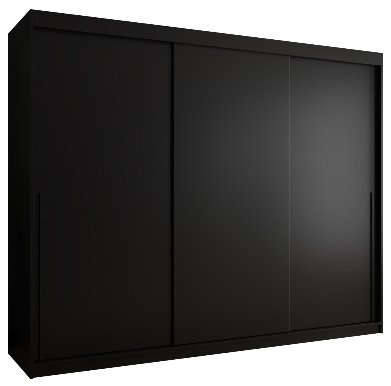Home Collective ŠATNÍ SKŘÍŇ S POSUVNÝMI DVEŘMI 250 cm šířka, černá s černým úchytem