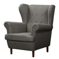 OHRENSESSEL - Dunkelgrau/Dunkelbraun, Textil (85/101/89cm) - home24