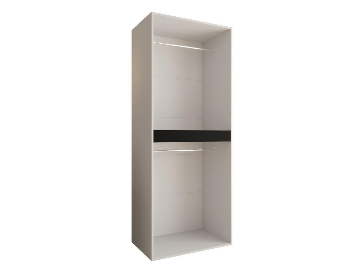 DREHTÜRENSCHRANK Espresso 80 cm - Schwarz/Weiß, Holzwerkstoff/Kunststoff (80/203/50cm) - MIRJAN24