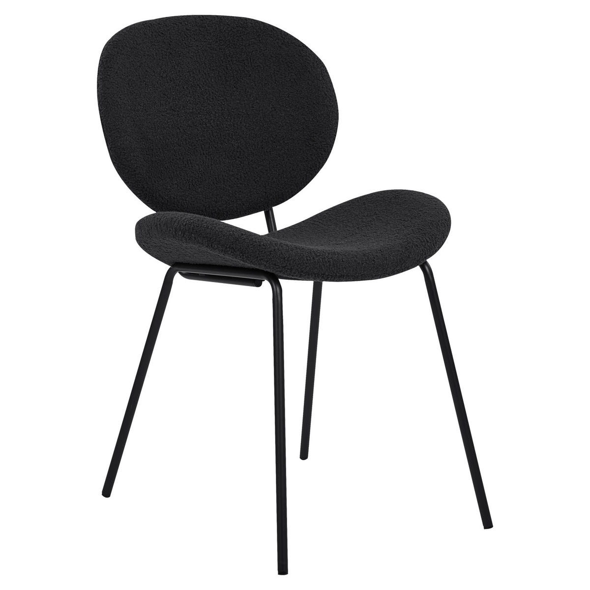 ESSZIMMERSTUHL 2er-Set Kunstleder Schwarz Luana - Schwarz, Textil/Metall (50/80/52cm) - Beliani