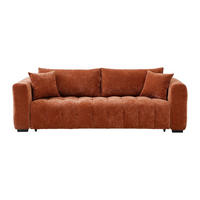 SCHLAFSOFA - 3 Personen - stoff - terracotta Panilo - Terracotta, Textil (240/85/97cm) - Vente-Unique