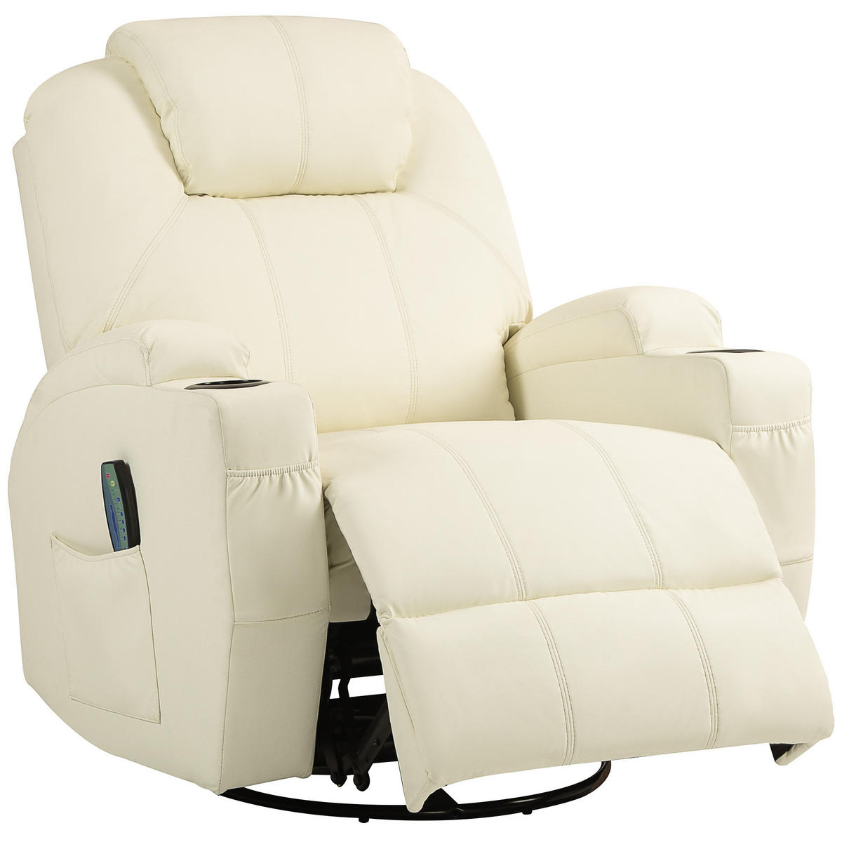 MASSAGESESSEL DE-06369 8 Massagepunkte, 135° neigbar Cremeweiß - Creme, Metall (99/106/89cm) - ComfortXL