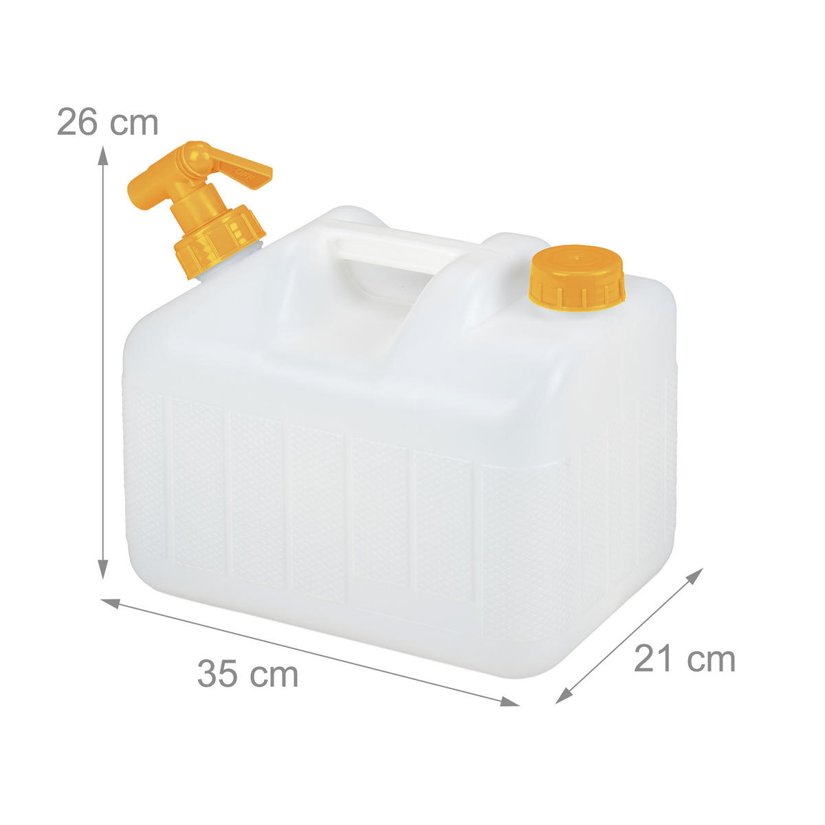 WASSERKANISTER - Weiß, Kunststoff (10L) - Relaxdays