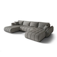 WOHNLANDSCHAFT Misato In Monolith - Hellgrau, Holzwerkstoff/Textil (384/85/175cm) - Fun Möbel