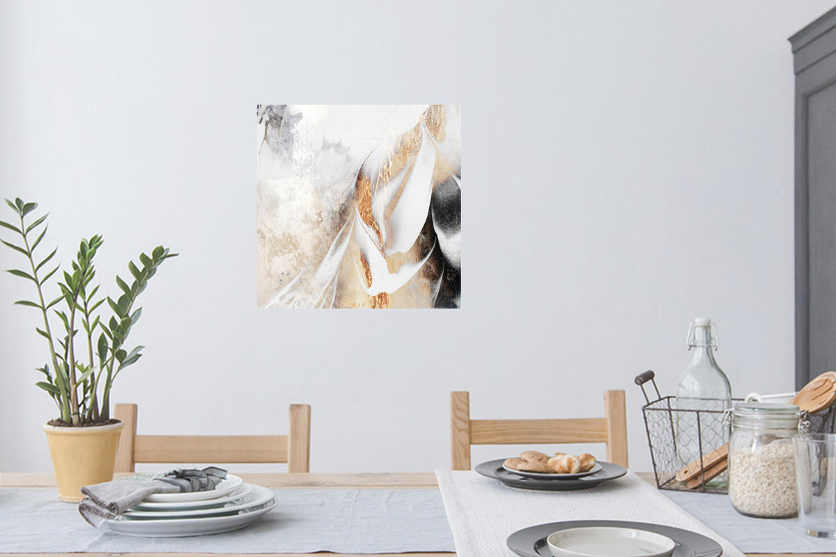 WANDTATTOO Luxus - Abstrakt - Gold - Weiß 50x50 cm - Goldfarben, Kunststoff (50/50/0.1cm) - MuchoWow