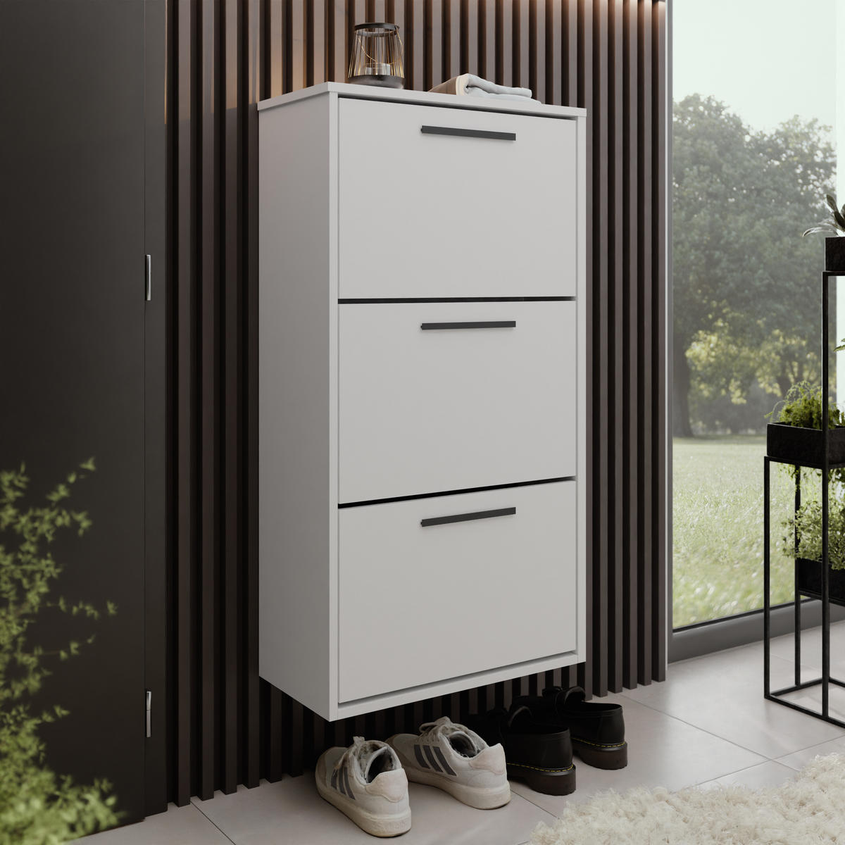 SCHUHSCHRANK Asper Weiß - Weiß, Holzwerkstoff (59/114.6/24cm) - Kier Furniture