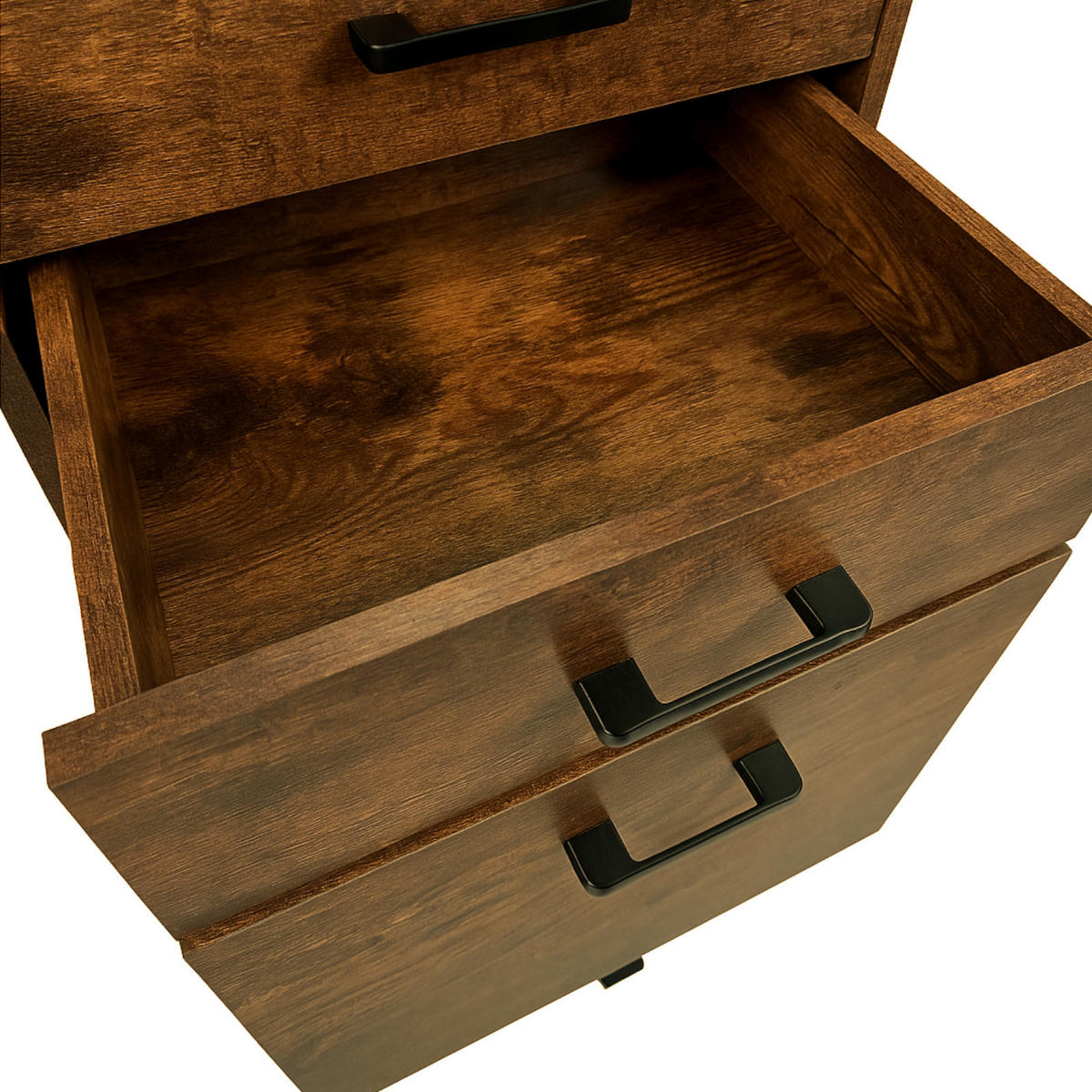 ROLLCONTAINER Holzoptik Dunkelbraun 3 Schubladen 42x40x72 cm - Dunkelbraun, Holzwerkstoff/Metall (42/72/40cm) - Begryf