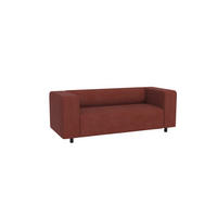 2-SITZER-SOFA Tove Terrakotta Cord - Terracotta/Schwarz, Holz/Kunststoff (151/65/80cm) - S-Style Möbel