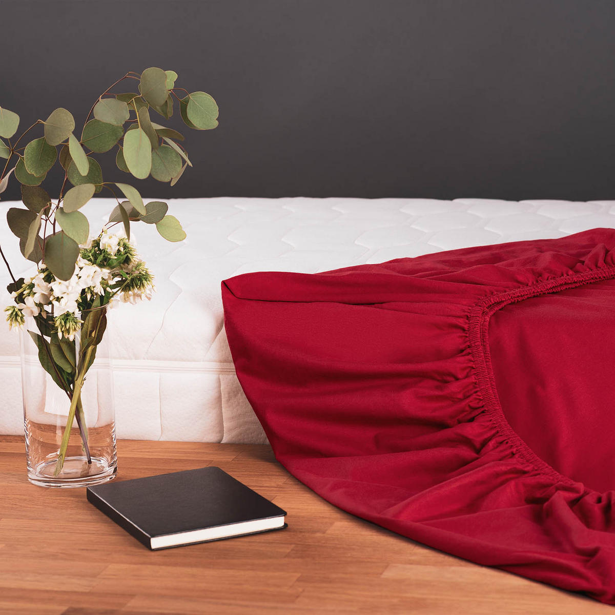 SPANNBETTLAKEN 140/200/30 cm Rot - Rot, Textil (140/200cm) - Blumtal